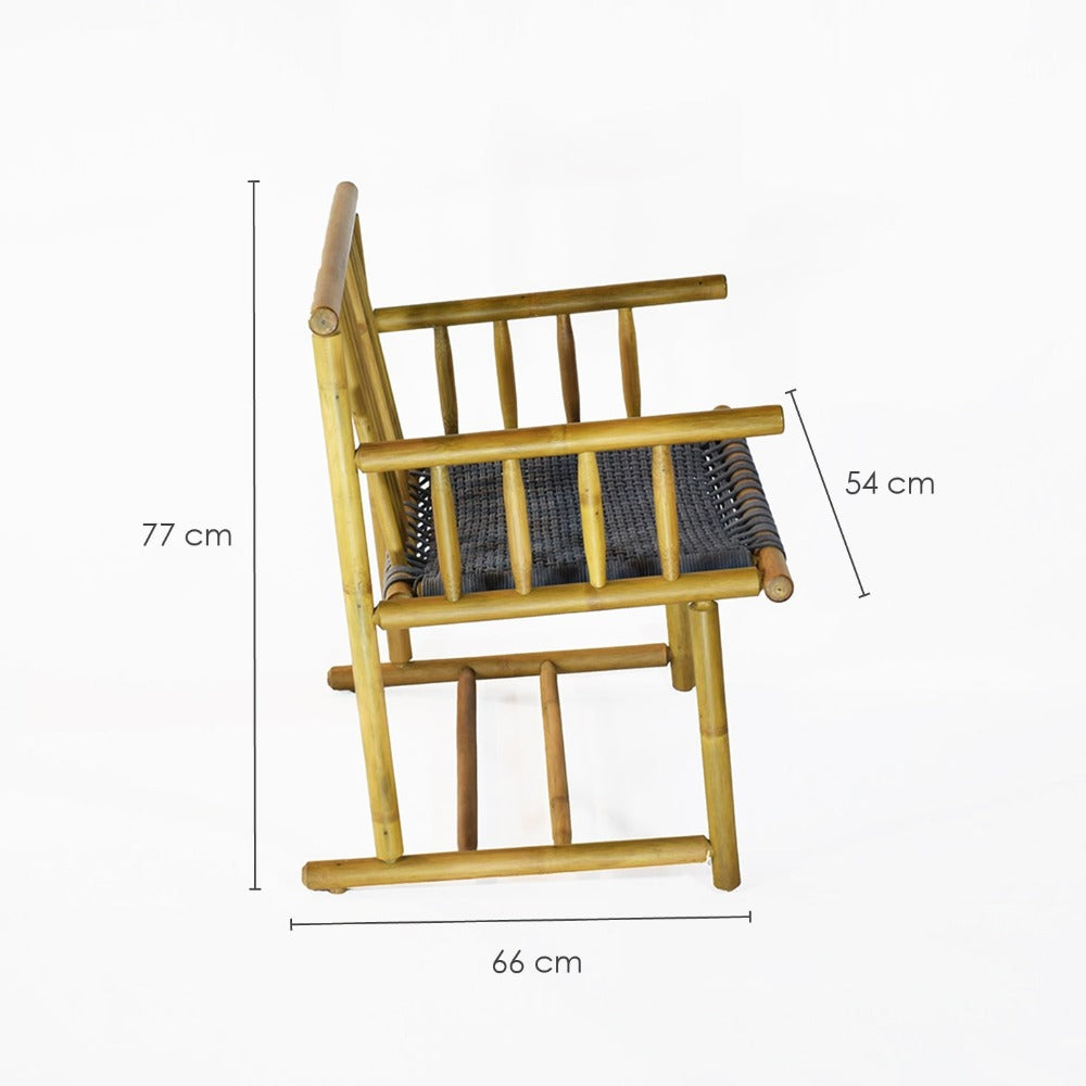 Tightrope Bamboo Dining Chair Small - Black