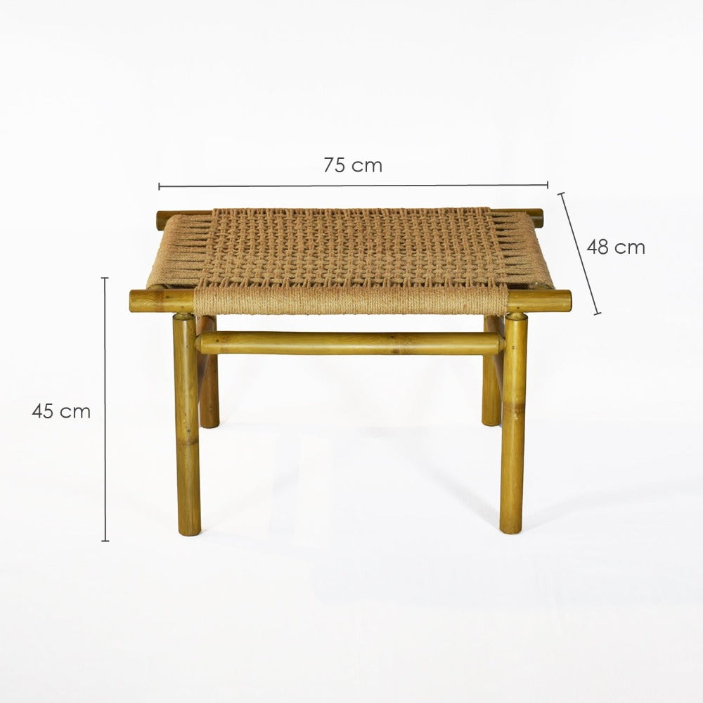 Tightrope Weave Bamboo Bench Small