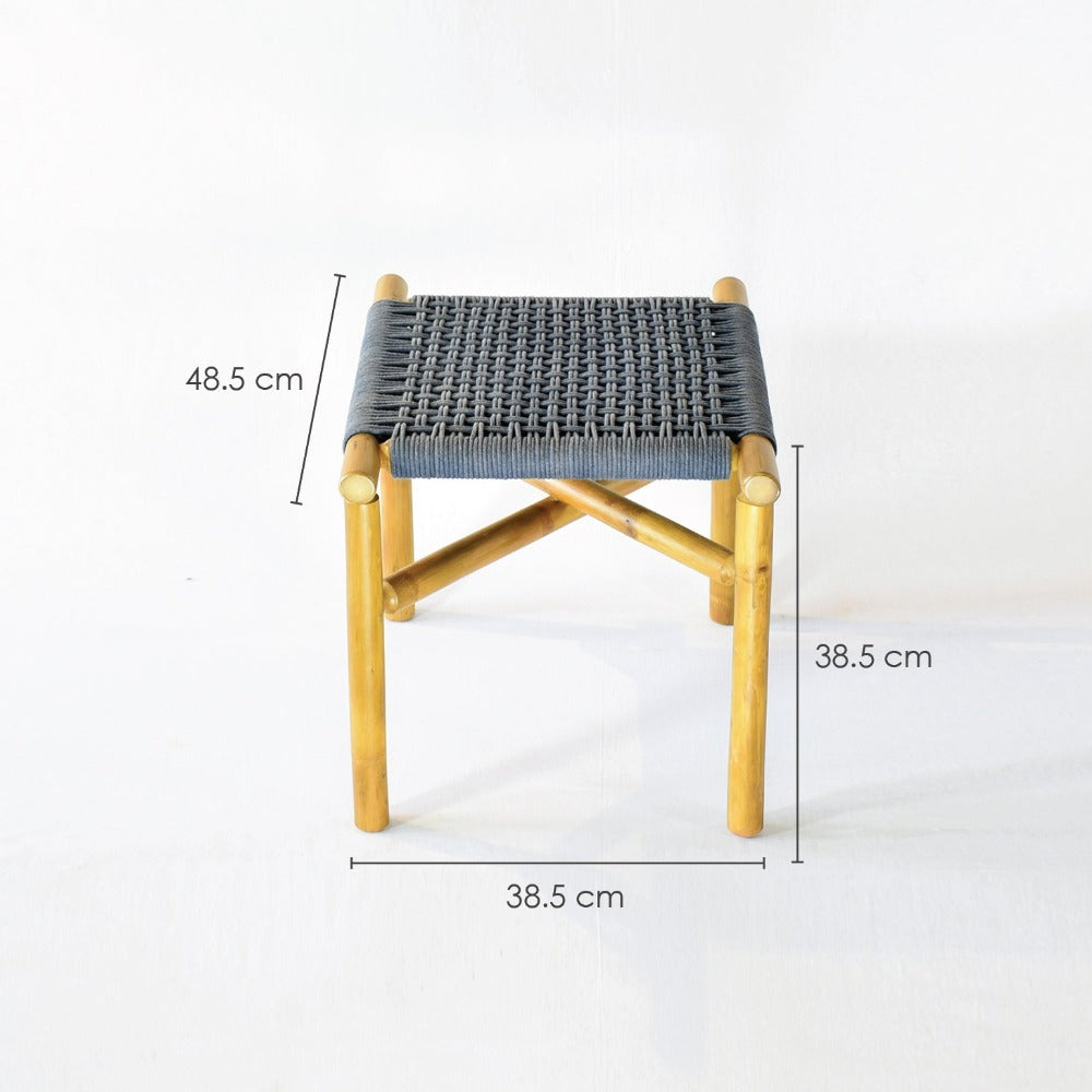 Tightrope Weave Bamboo Stool A
