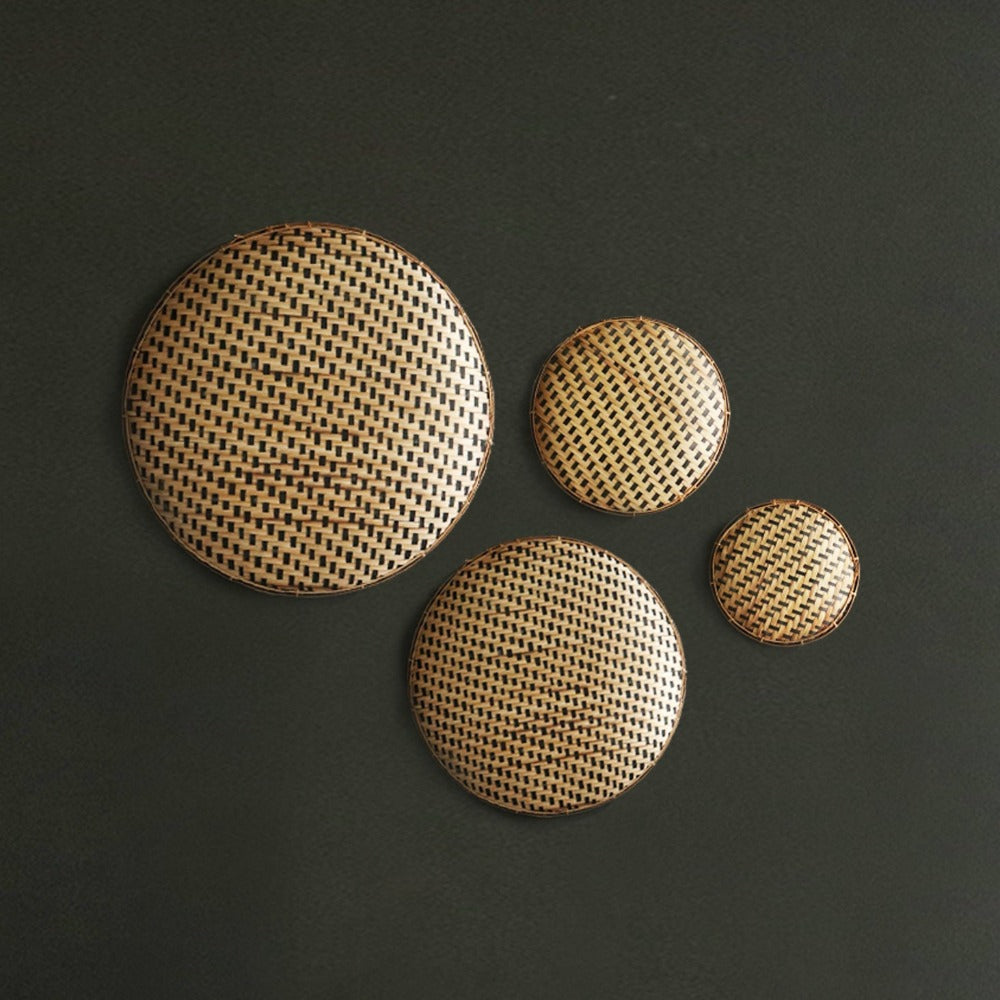 Decorative Bamboo Wall Decor Dala - Black - Set of 4