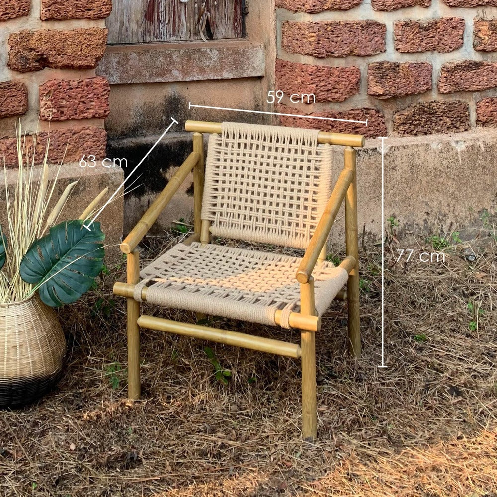 Tightrope Crescent Bamboo Armchair