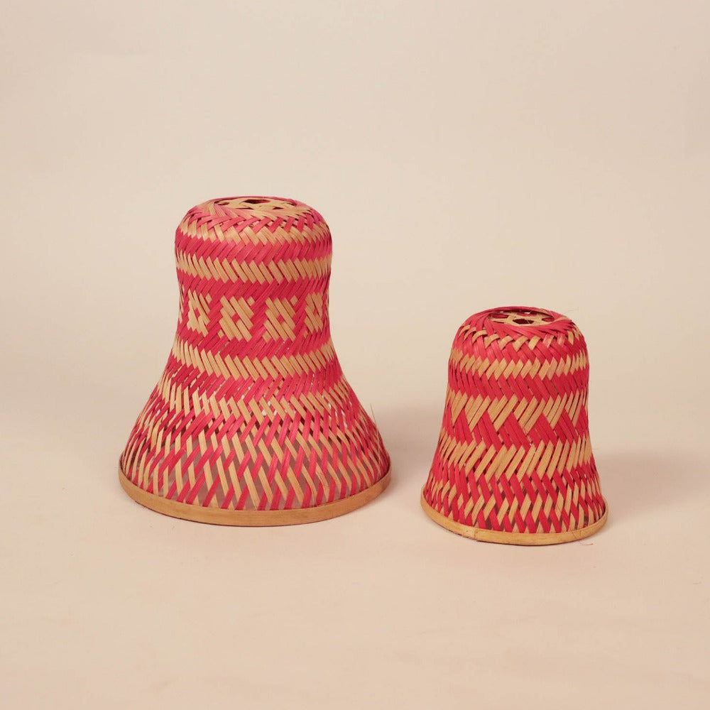 red color bamboo bell lamp online