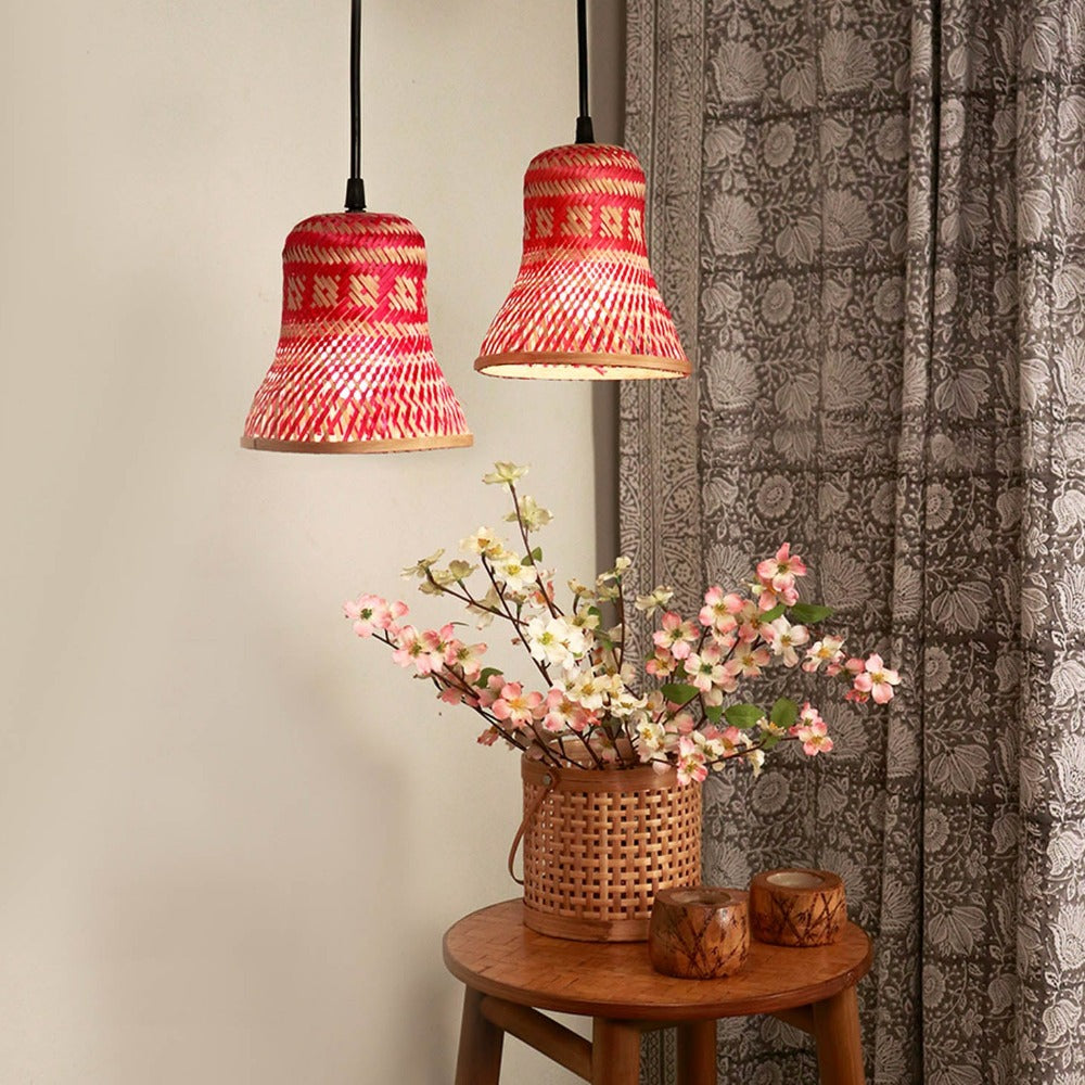 Bamboo Bell Lamp - Set of 2 - Black