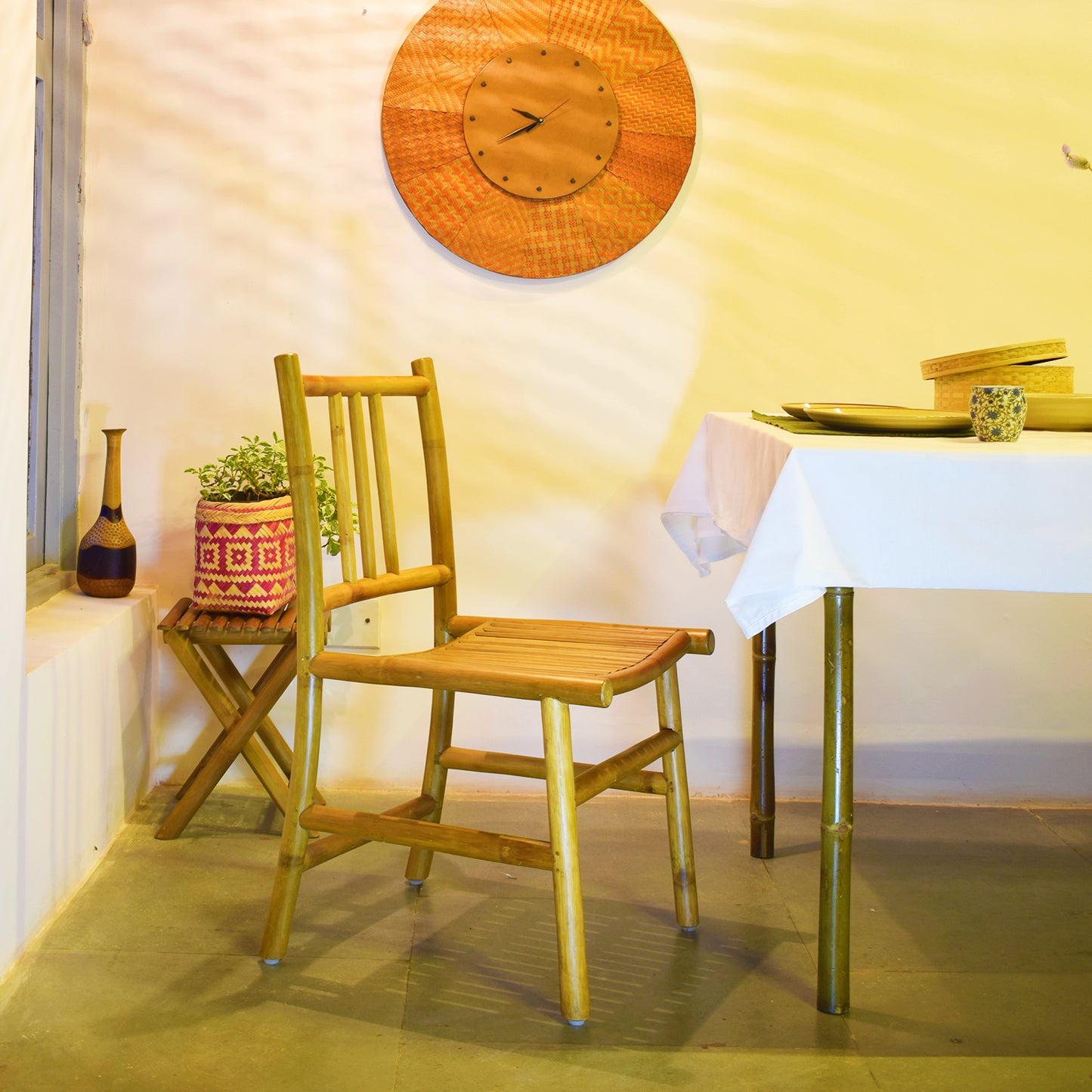 Pause Curved Seat Bamboo Dining Chair