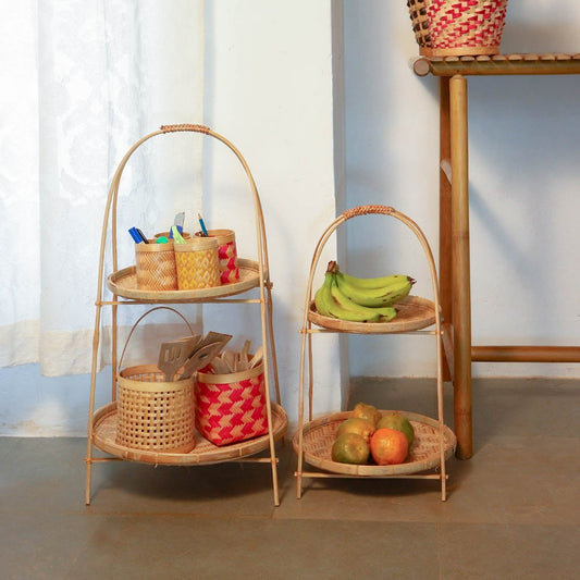 Bamboo Fruit Tray Stand - Large