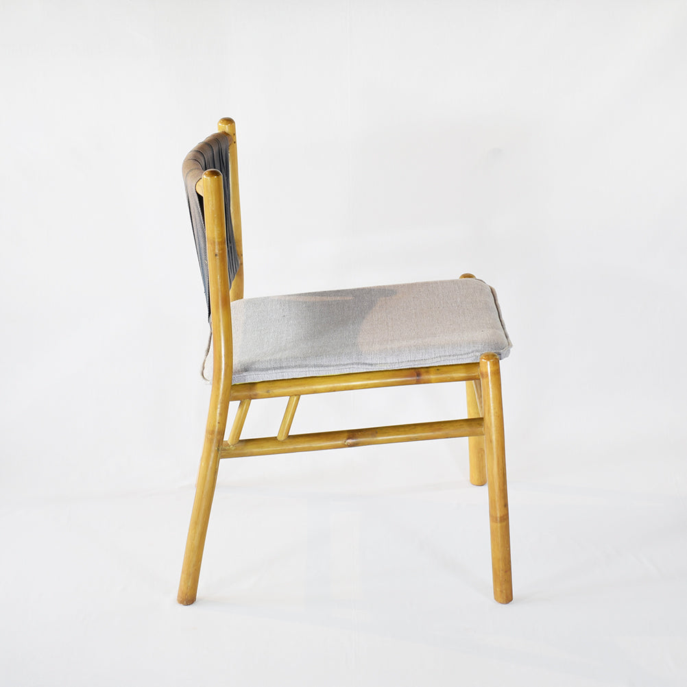 Upright Bamboo Study Chair with Cushion