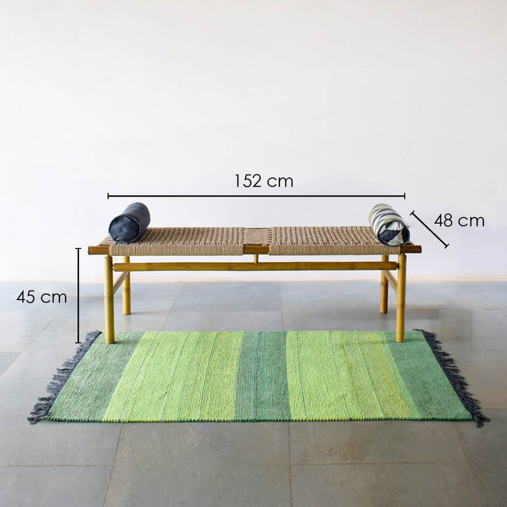 Tightrope Weave Bamboo Bench Big