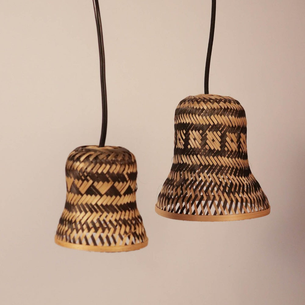 Black color bamboo bell lamp