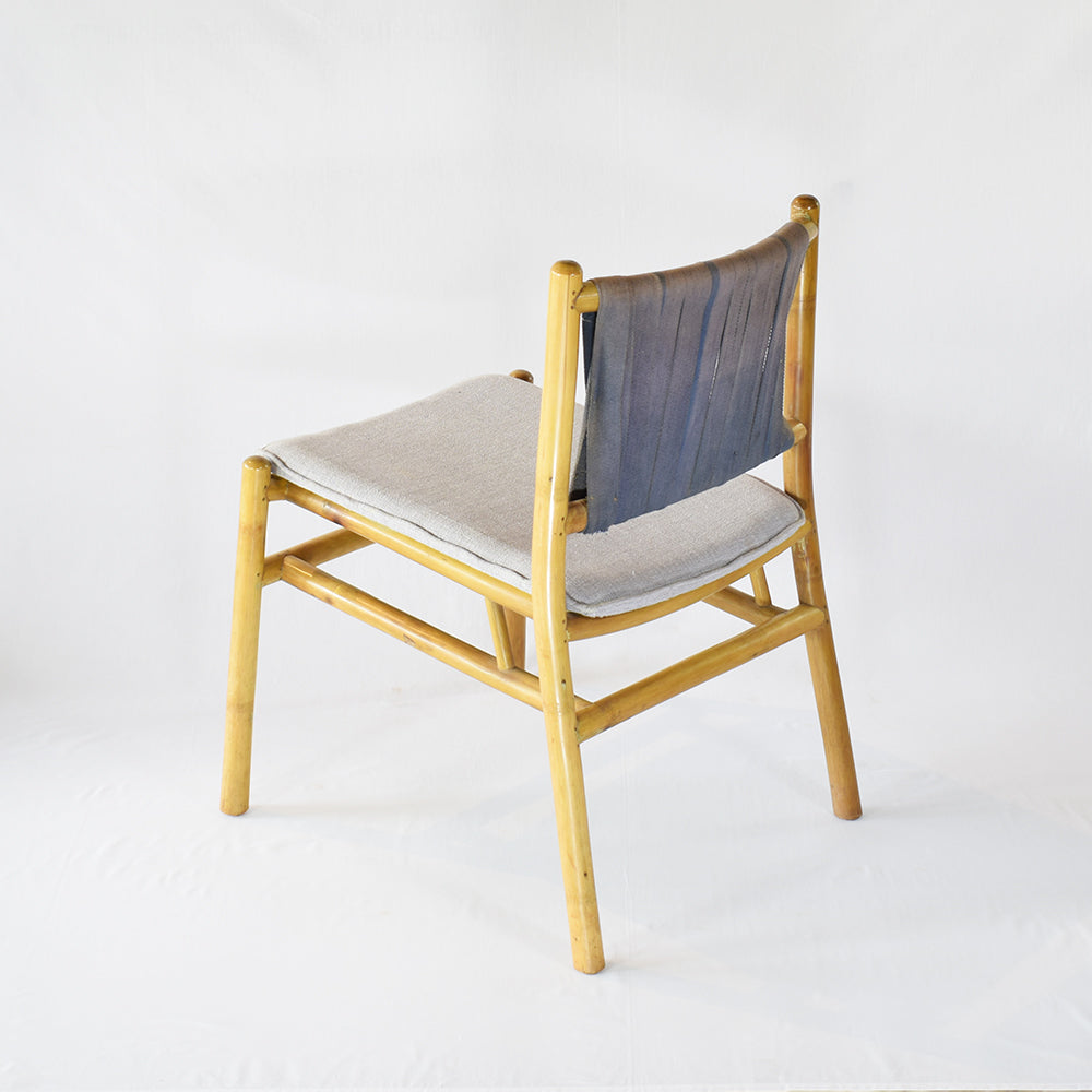 Upright Bamboo Study Chair with Cushion