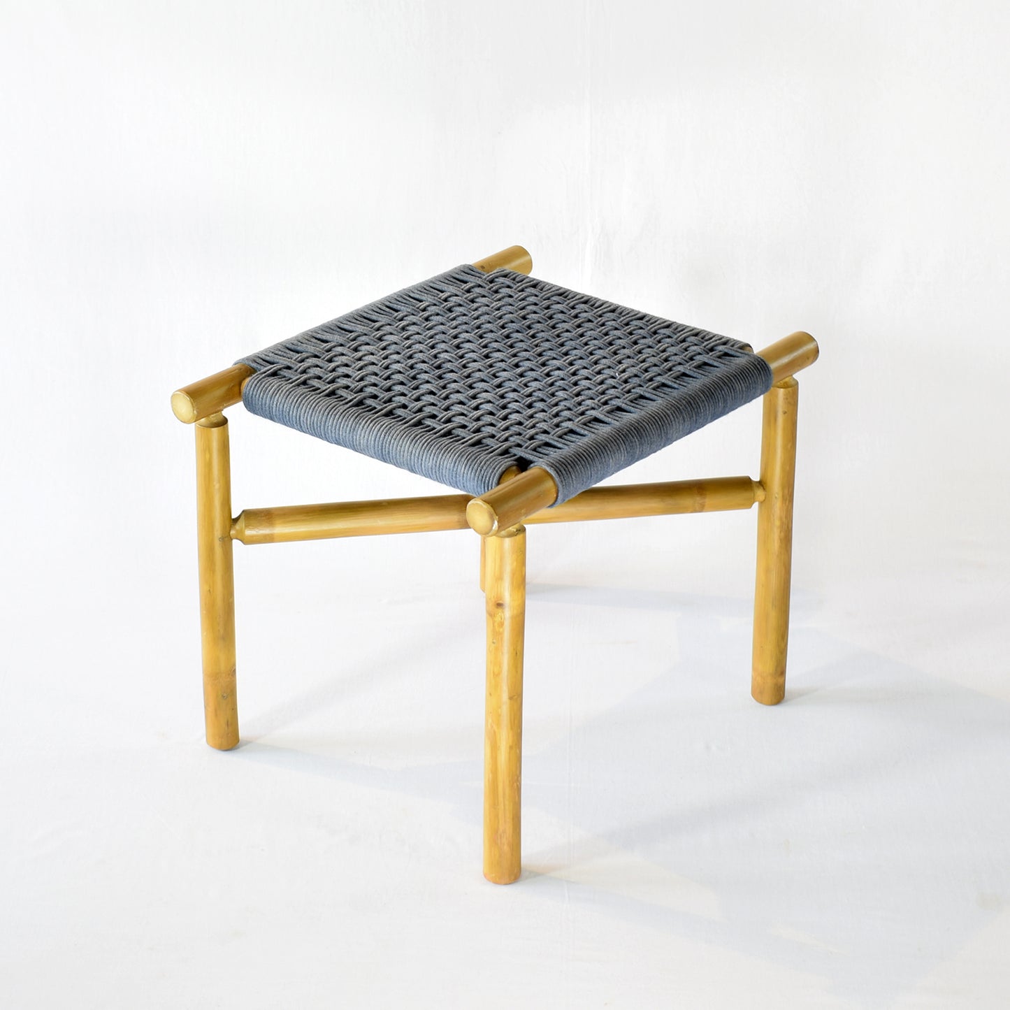 Tightrope Weave Bamboo Stool A