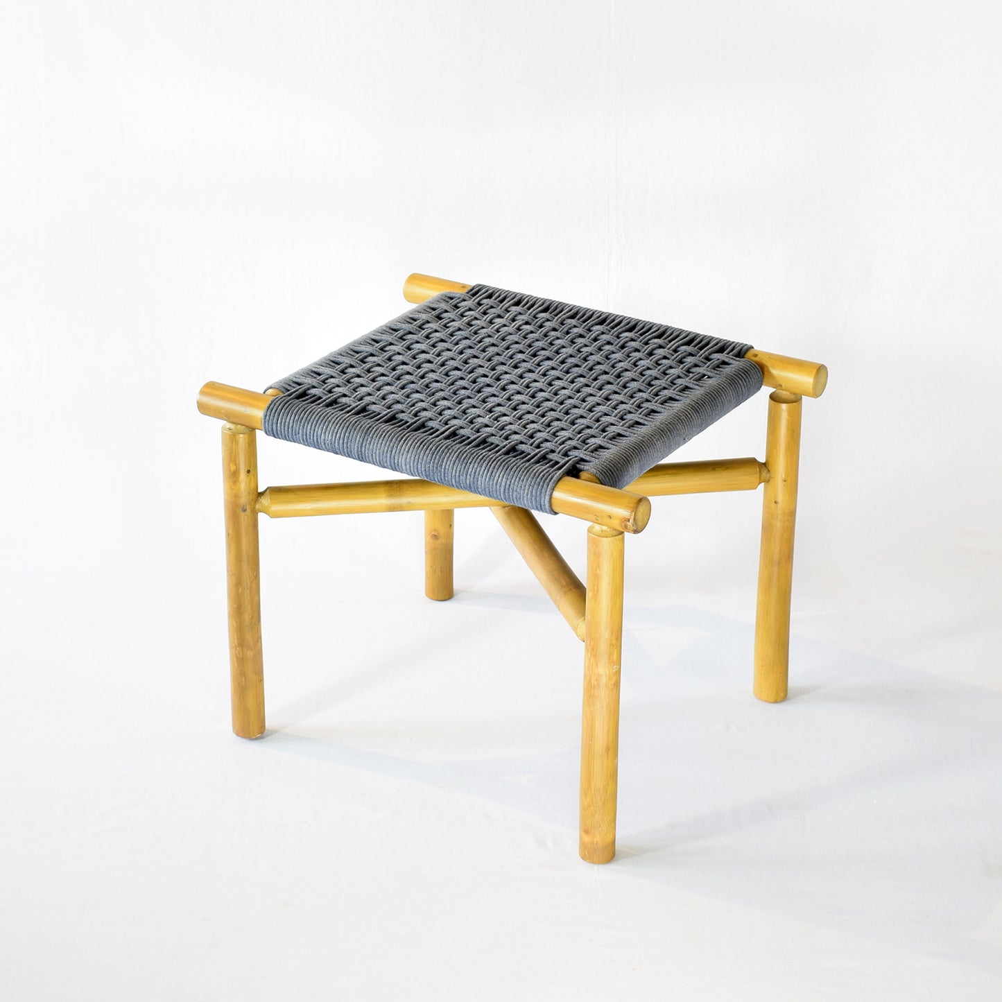 Tightrope Weave Bamboo Stool A