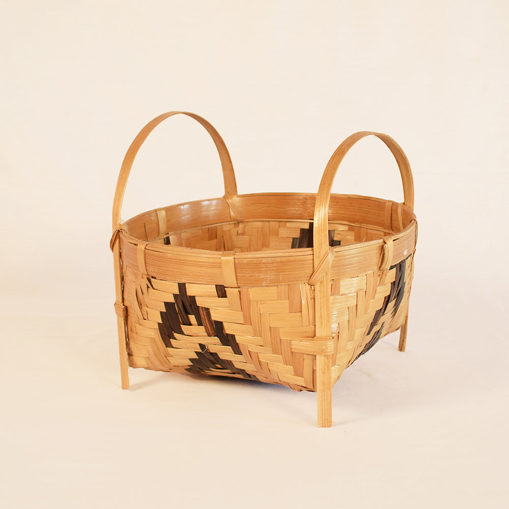 2 handle bamboo basket