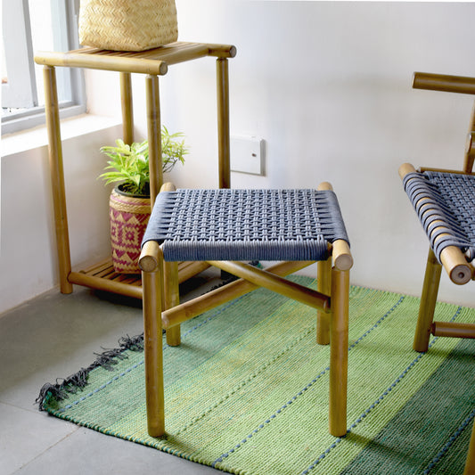 Tightrope Weave Bamboo Stool A